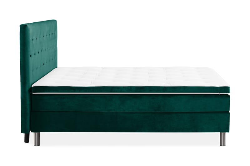 Ella Sängpaket 160x200 cm Knapp Gavel - Mörkgrön/Sammet - Möbler - Sovrum - Sängar - Komplett Sängpaket