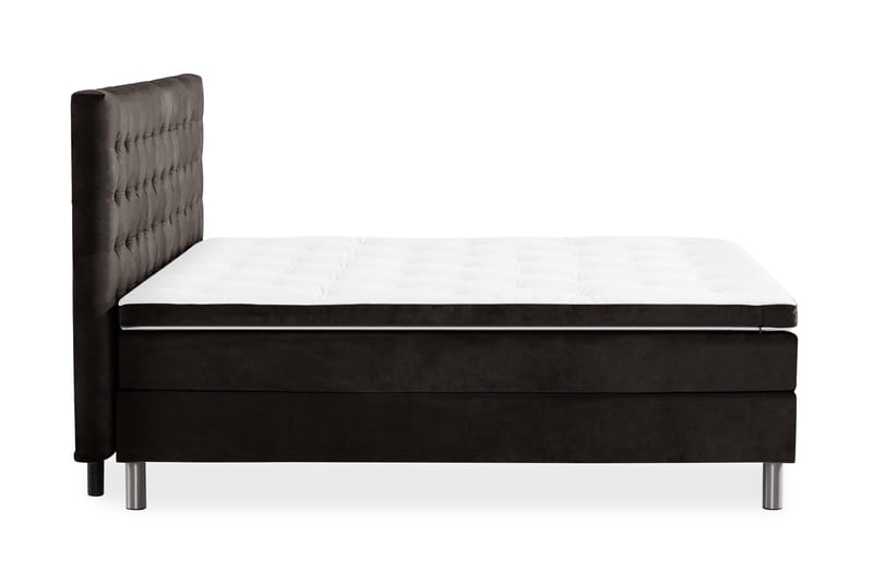 Ella Sängpaket 160x200 cm Rutig Gavel - Mörkgrå/Sammet - Möbler - Sovrum - Sängar - Komplett Sängpaket
