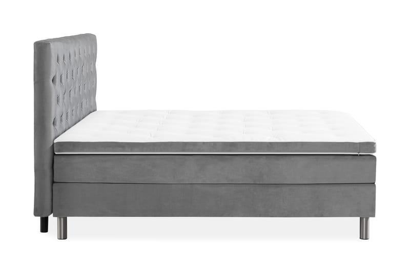 Ella Sängpaket 180x200 cm Djuphäftad Gavel - Ljusgrå/Sammet - Möbler - Sovrum - Sängar - Komplett Sängpaket