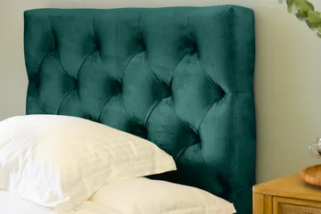 Ella Sängpaket 90x200 cm Djuphäftad Gavel - Mörkgrön/Sammet - Möbler - Sovrum - Sängar - Komplett Sängpaket