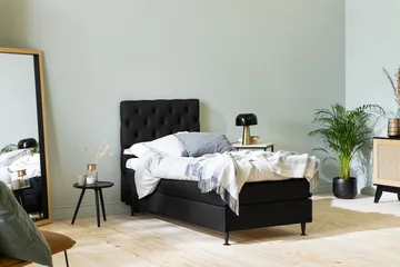 Ella Sängpaket 90x200 cm Djuphäftad Gavel - Svart - Möbler - Sovrum - Sängar - Komplett Sängpaket