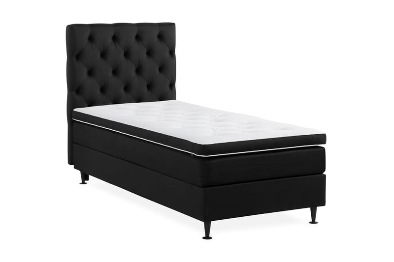 Ella Sängpaket 90x200 cm Djuphäftad Gavel - Svart - Möbler - Sovrum - Sängar - Komplett Sängpaket