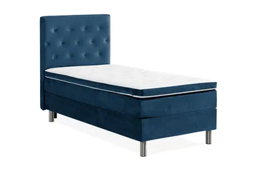 Ella Sängpaket 90x200 cm Knapp Gavel - Mörkblå/Sammet - Möbler - Sovrum - Sängar - Komplett Sängpaket