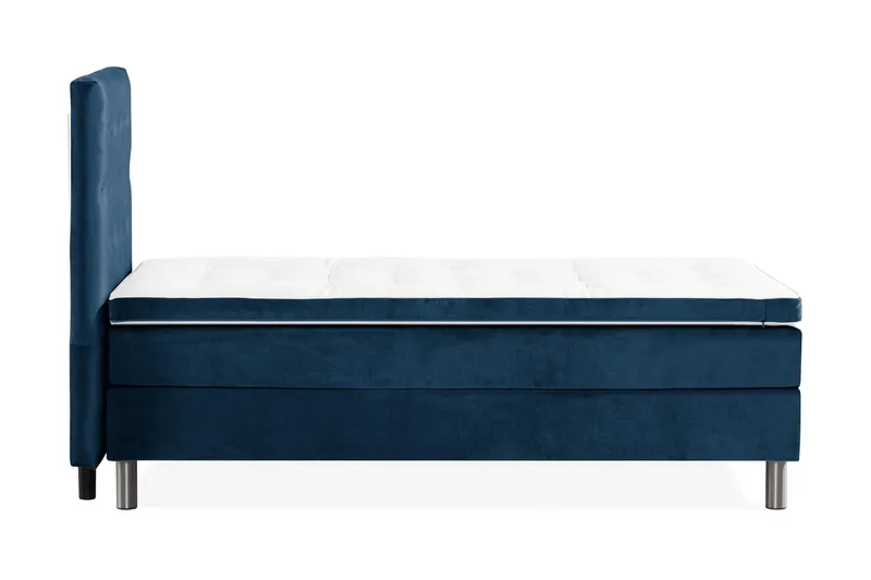 Ella Sängpaket 90x200 cm Knapp Gavel - Mörkblå/Sammet - Möbler - Sovrum - Sängar - Komplett Sängpaket