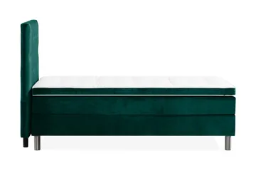 Ella Sängpaket 90x200 cm Knapp Gavel - Mörkgrön/Sammet - Möbler - Sovrum - Sängar - Komplett Sängpaket