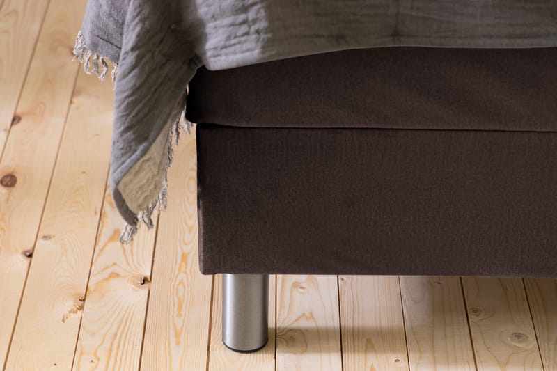Ella Sängpaket 90x200 cm Rutig Gavel - Brun/Sammet - Möbler - Sovrum - Sängar - Komplett Sängpaket
