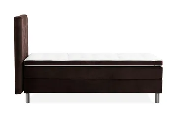 Ella Sängpaket 90x200 cm Rutig Gavel - Brun/Sammet - Möbler - Sovrum - Sängar - Komplett Sängpaket