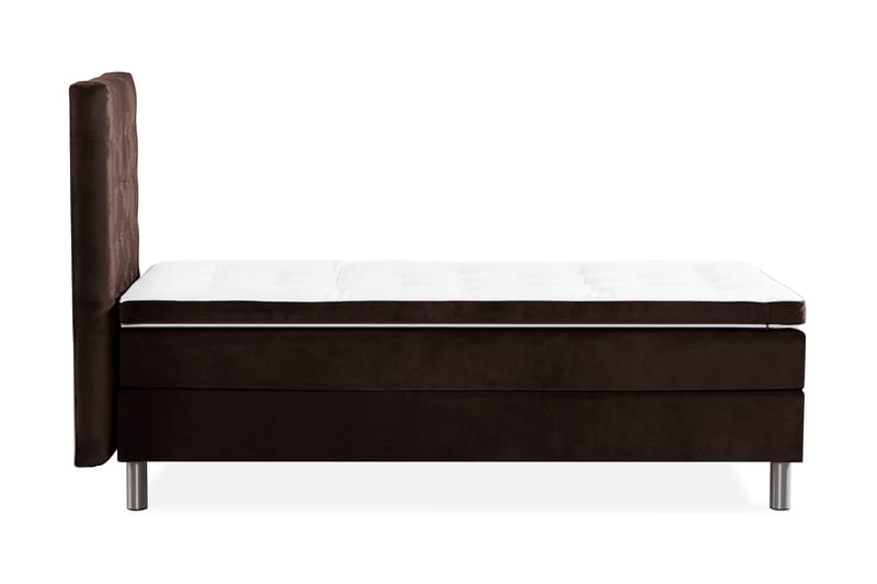 Ella Sängpaket 90x200 cm Rutig Gavel - Brun/Sammet - Möbler - Sovrum - Sängar - Komplett Sängpaket