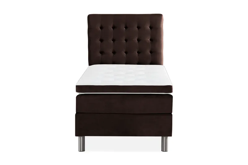 Ella Sängpaket 90x200 cm Rutig Gavel - Brun/Sammet - Möbler - Sovrum - Sängar - Komplett Sängpaket