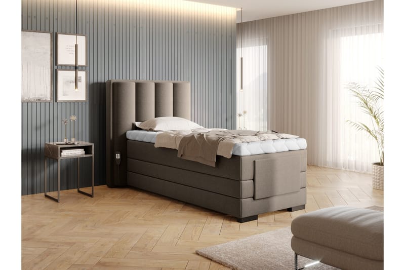 Banti Ställbar Kontinentalsäng 90x200 cm - Beige - Möbler - Sovrum - Sängar - Enkelsängar