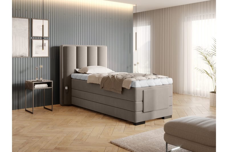 Banti Ställbar Kontinentalsäng 90x200 cm - Beige - Möbler - Sovrum - Sängar - Enkelsängar