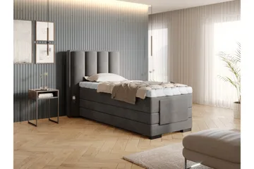 Banti Ställbar Kontinentalsäng 90x200 cm - Grå - Möbler - Sovrum - Sängar - Enkelsängar