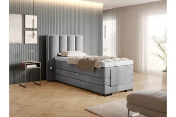 Banti Ställbar Kontinentalsäng 90x200 cm - Grå - Möbler - Sovrum - Sängar - Enkelsängar