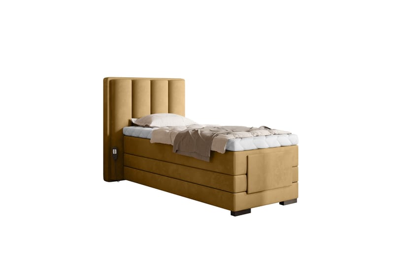 Banti Ställbar Kontinentalsäng 90x200 cm - Gul - Möbler - Sovrum - Sängar - Enkelsängar
