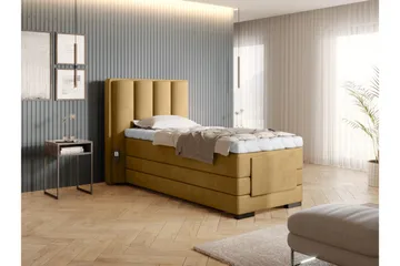 Banti Ställbar Kontinentalsäng 90x200 cm - Gul - Möbler - Sovrum - Sängar - Enkelsängar