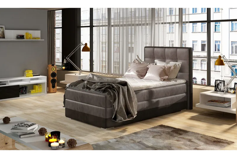 Damion Förvaringssäng 90x200cm Vänster - Brun - Möbler - Sovrum - Sängar - Kontinentalsängar