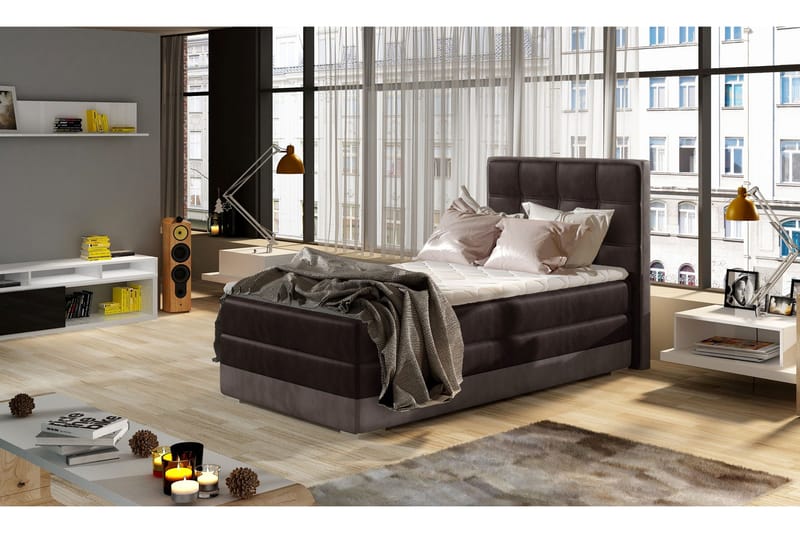 Damion Förvaringssäng 90x200cm Vänster - Brun - Möbler - Sovrum - Sängar - Kontinentalsängar