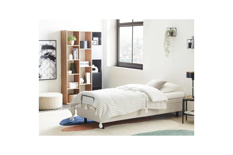 Enkelsäng Duke II Beige-Svart, 80x200 cm - Beige-Svart, 80x200 cm - Möbler - Sovrum - Sängar - Ställbara sängar