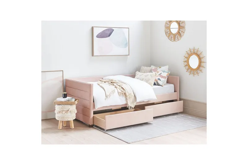 Enkelsäng Marray med förvaring Rosa - Rosa - Möbler - Sovrum - Sängar - Sängar med förvaring