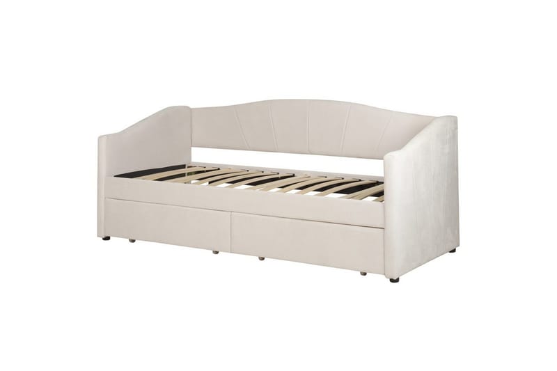 Enkelsäng Vittel med förvaring Beige - Beige - Möbler - Sovrum - Sängar - Sängar med förvaring
