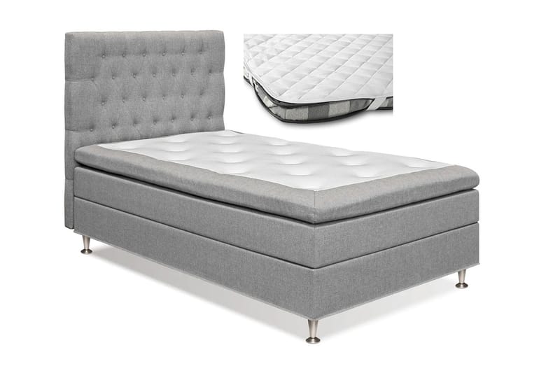 FELICIA Sängpaket 120x200 + Madrasskydd - Ljusgrå - Möbler - Sovrum - Sängar - Komplett Sängpaket