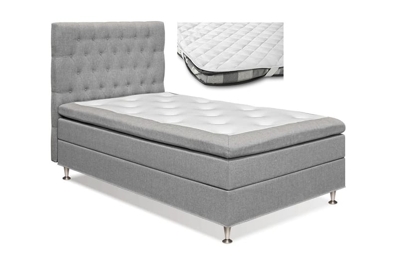 FELICIA Sängpaket 140x200 + Madrasskydd - Ljusgrå - Möbler - Sovrum - Sängar - Komplett Sängpaket