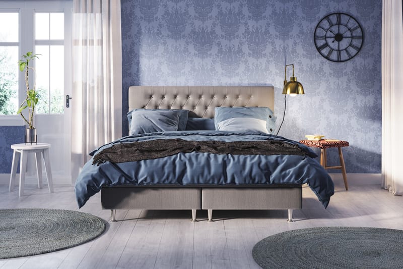 FELICIA Sängpaket 180x200 + Madrasskydd - Grå - Möbler - Sovrum - Sängar - Komplett Sängpaket