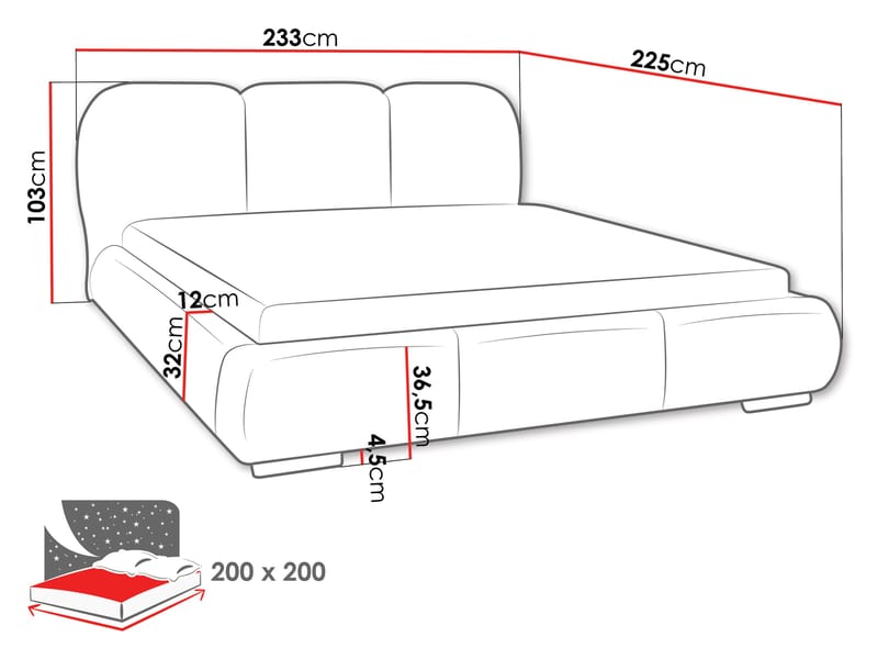 Fito Sängram med förvaring 200x200 cm - rosa - Möbler - Sovrum - Sängar - Sängar med förvaring