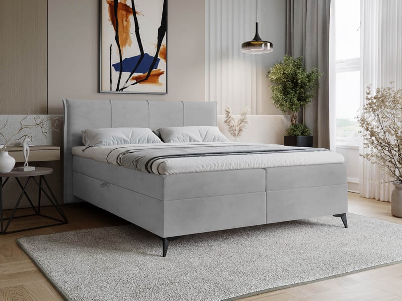Florizel Sängpaket Kontinentalsäng 180x200 cm - Grå - Möbler - Sovrum - Sängar - Komplett Sängpaket
