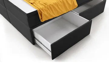 Franco Komplett Sängpaket med förvaring LED-belysning 180x200 cm + 2st Franco Sängbord - Grå|Sammet - Möbler - Sovrum - Sängar - Sängar med förvaring
