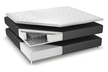 Franco Komplett Sängpaket med förvaring LED-belysning 180x200 cm + 2st Franco Sängbord - Grå|Sammet - Möbler - Sovrum - Sängar - Sängar med förvaring