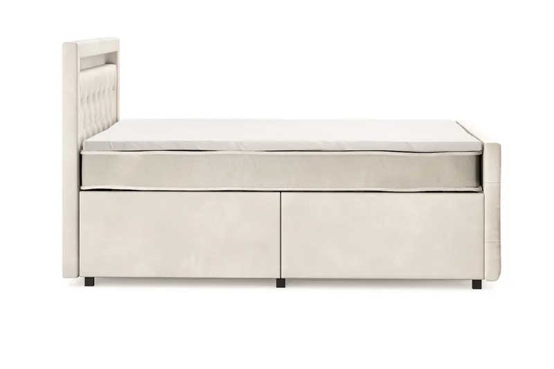 Franco Light Komplett Sängpaket med förvaring LED-belysning 120x200 cm - Beige - Möbler - Sovrum - Sängar - Sängar med förvaring
