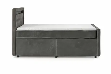 Franco Light Komplett Sängpaket med förvaring LED-belysning 120x200 cm - Grå - Möbler - Sovrum - Sängar - Sängar med förvaring