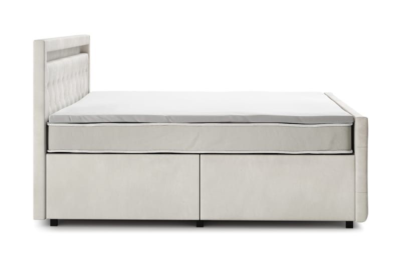 Franco light Komplett Sängpaket med förvaring LED-belysning 180x200 cm - Beige - Möbler - Sovrum - Sängar - Sängar med förvaring