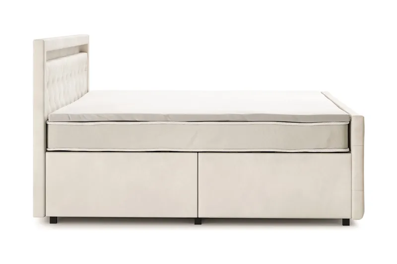 Franco light Komplett Sängpaket med förvaring LED-belysning 180x200 cm - Beige - Möbler - Sovrum - Sängar - Sängar med förvaring