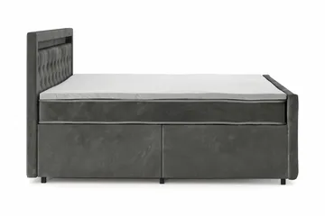 Franco light Komplett Sängpaket med förvaring LED-belysning 180x200 cm - Grå - Möbler - Sovrum - Sängar - Sängar med förvaring