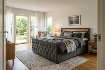 Franco light Komplett Sängpaket med förvaring LED-belysning 180x200 cm - Grå - Möbler - Sovrum - Sängar - Sängar med förvaring