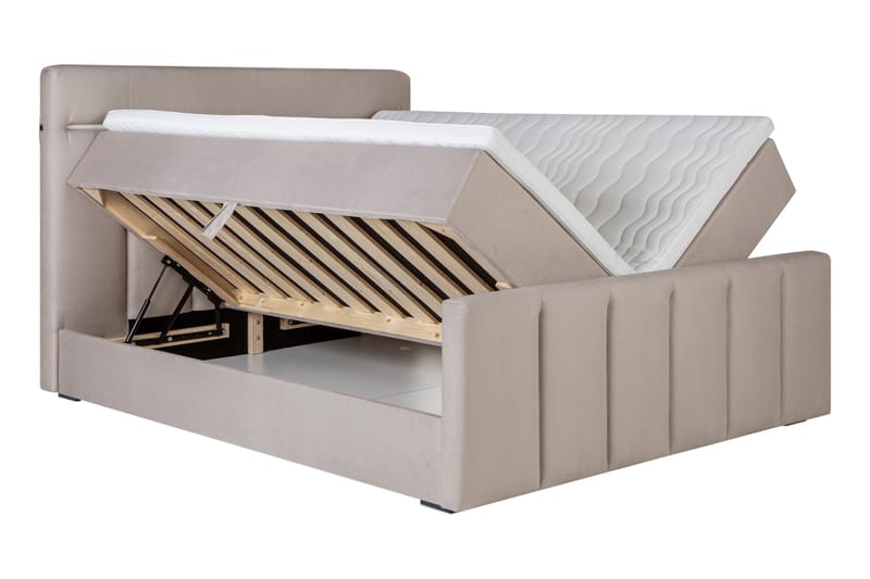 FRIDHEM Sängpaket Förvaringssäng 160x200 cm Beige - Komplett Sängpaket - Sängar med förvaring