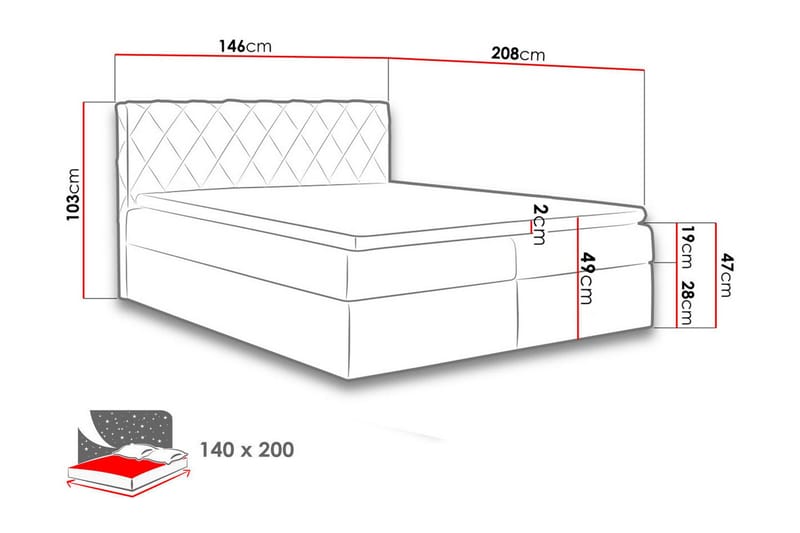 Gabin Sängpaket Kontinentalsäng 140x200 cm - Grön - Möbler - Sovrum - Sängar - Komplett Sängpaket