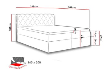 Gabin Sängpaket Kontinentalsäng 160x200 cm - Grön - Möbler - Sovrum - Sängar - Komplett Sängpaket