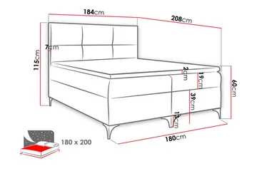 Galtebol Sängpaket Kontinentalsäng 180x200 cm - Blå - Möbler - Sovrum - Sängar - Komplett Sängpaket