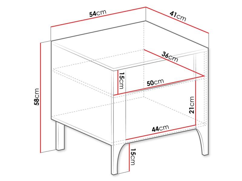 Aggarwal Sängbord 54 cm - Möbler - Sovrum - Sängar - Gästsäng & extrasäng - Sängskåp
