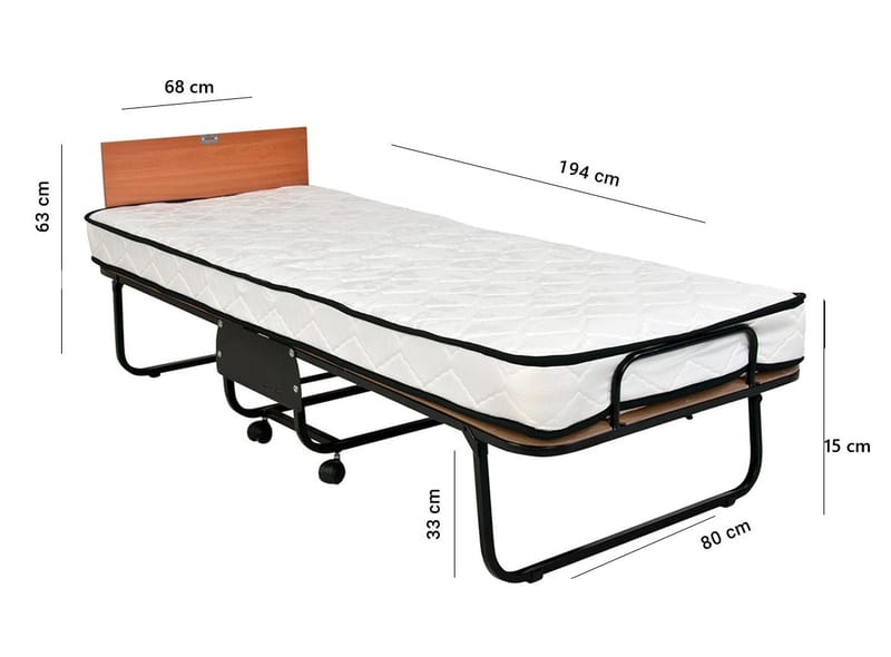 Remina Fällsäng 80x190 cm - vit och svart - Möbler - Sovrum - Sängar - Gästsäng & extrasäng - Utdragssäng