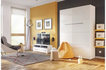 Concept Pro Sängskåp 120x200cm  Vit - Vit - Möbler - Sovrum - Sängar - Gästsäng & extrasäng - Sängskåp