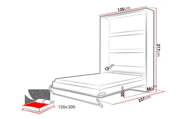 Concept Pro Sängskåp 120x200cm  Vit - Vit - Möbler - Sovrum - Sängar - Gästsäng & extrasäng - Sängskåp