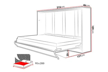 Concept Pro Sängskåp 140x200cm Wilson & Wood White High gloss - Möbler - Sovrum - Sängar - Gästsäng & extrasäng - Sängskåp