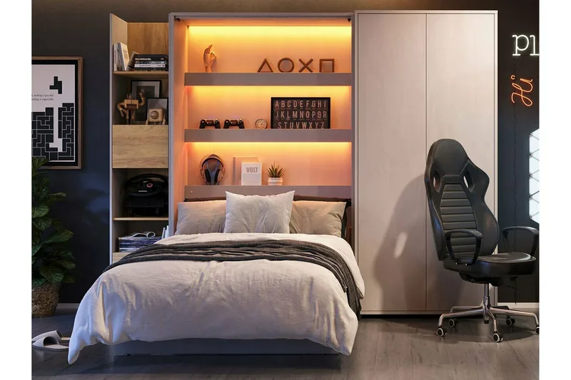 Grianan Sängskåp 120x200 cm - Beige - Möbler - Sovrum - Sängar - Gästsäng & extrasäng - Sängskåp