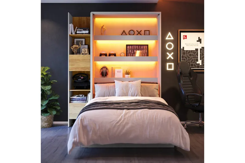 Grianan Sängskåp 120x200 cm beige - Möbler - Sovrum - Sängar - Gästsäng & extrasäng - Sängskåp