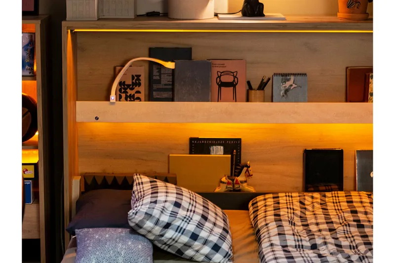 Grianan Sängskåp 120x200 cm Grey - Möbler - Sovrum - Sängar - Gästsäng & extrasäng - Sängskåp