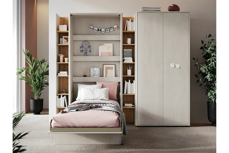 Grianan Sängskåp 90x200 cm beige - Möbler - Sovrum - Sängar - Gästsäng & extrasäng - Sängskåp